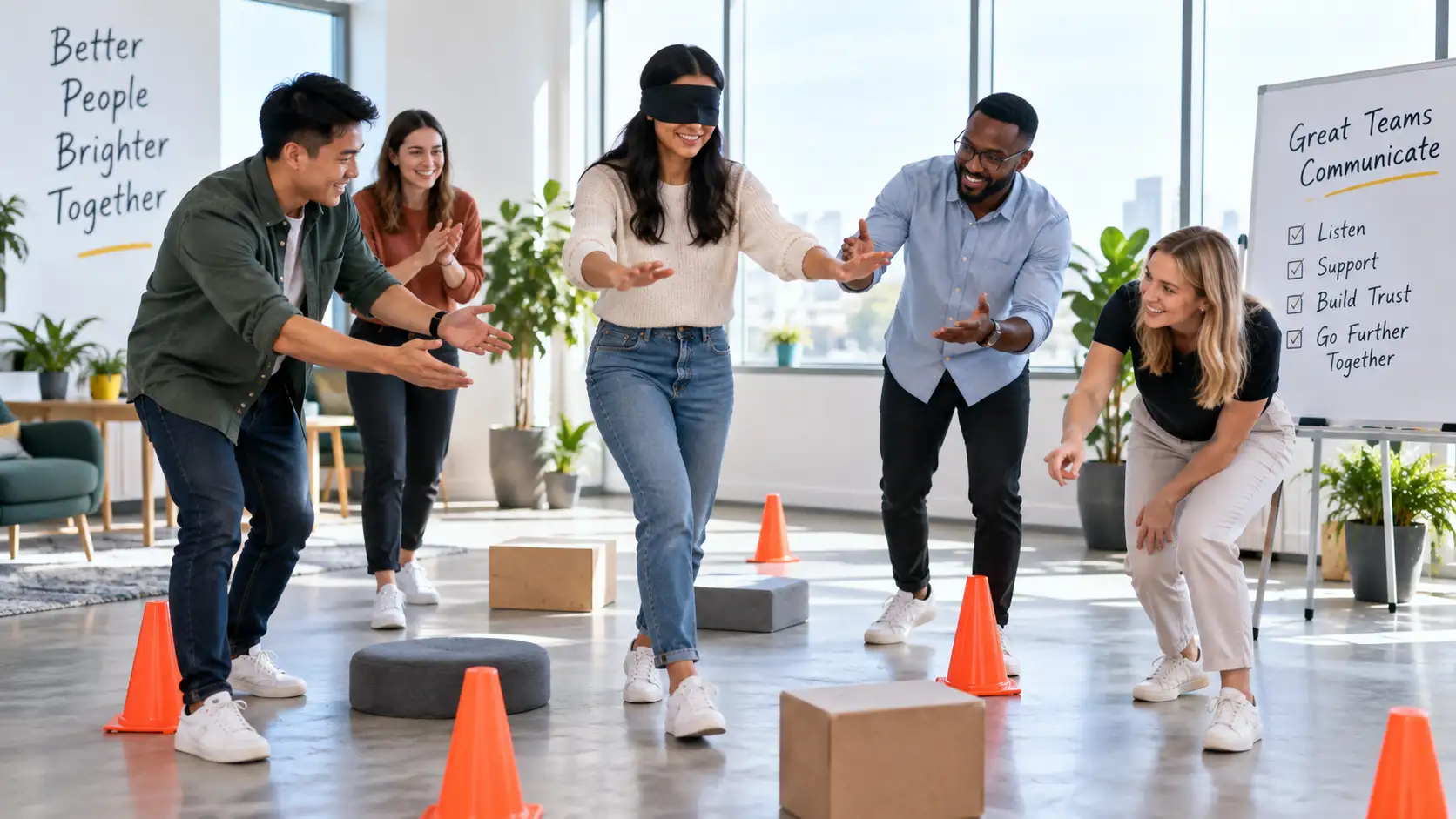 team building trust with a communication skills game